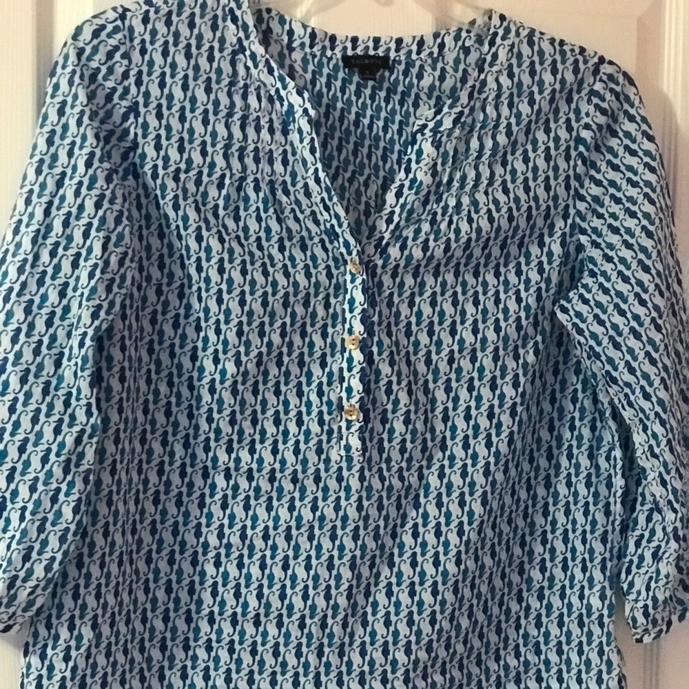 Talbots Seahorse Tunic Size Small